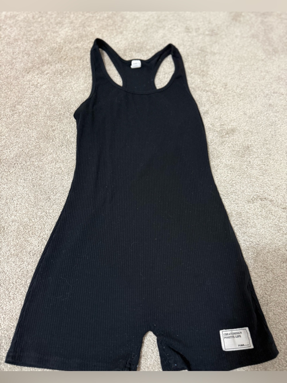 SHEIN Black Ribbed Romper